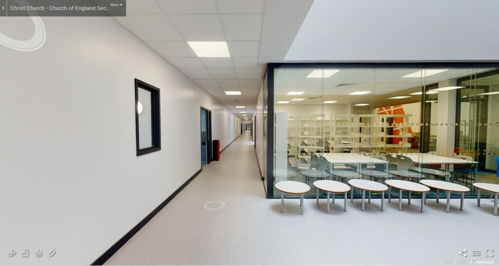 Screenshot of virtual walkthrough of Christchurch Secondary Academy