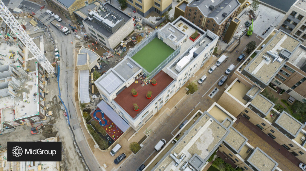 Aerial view of school 360